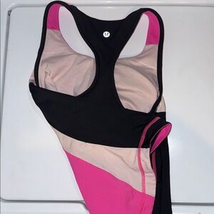 lululemon athletica Pink and Black Tank Top